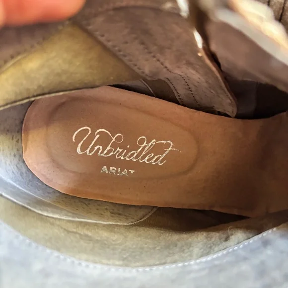 Ariat Unbrindled Layla metallic fringe western boots size 10 - Picture 10 of 15